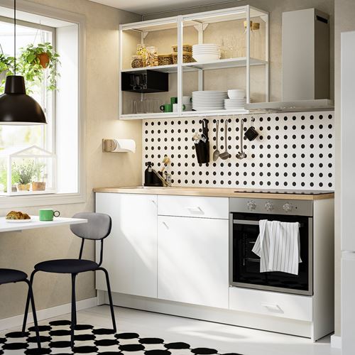IKEA - KNOXHULT/ENHET, mutfak dolabı kombinasyonu, beyaz, 180x61x220 cm