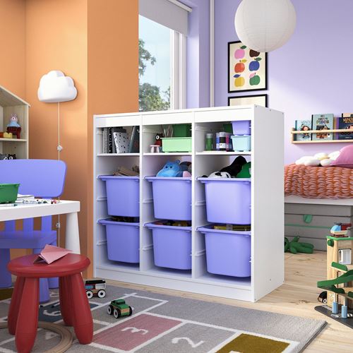 IKEA - TROFAST, storage-unit, white-lilac, 99x44x94 cm