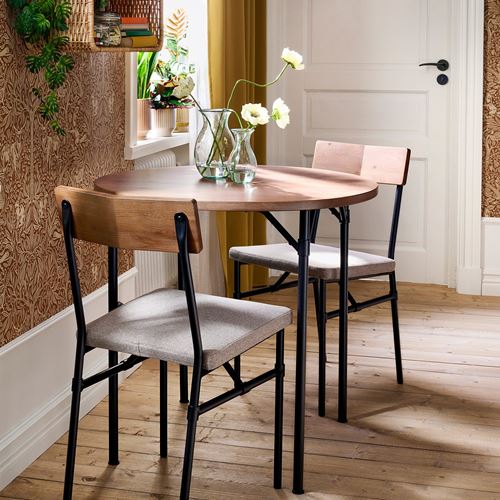 IKEA - GRÖTAN, yuvarlak mutfak masası, çam-kahverengi vernikli, 2 kişilik