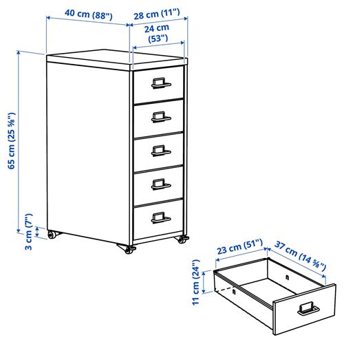 IKEA - HELMER, storage unit, white, 28x65 cm