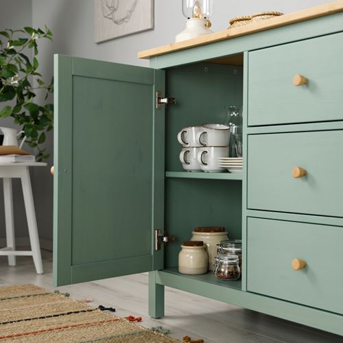 IKEA - HEMNES, console, grey-green-light brown stained, 157x88 cm