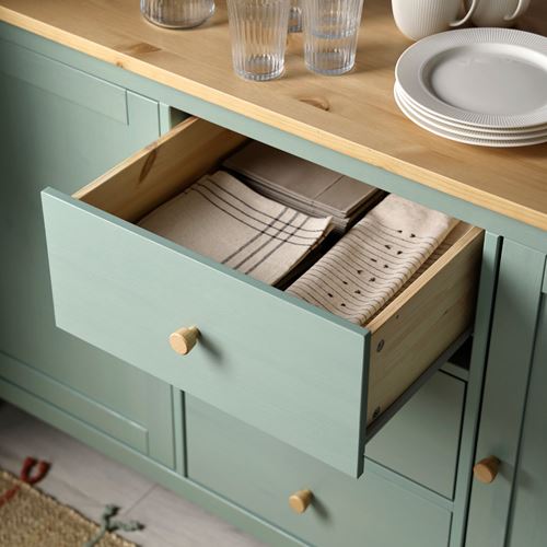 IKEA - HEMNES, console, grey-green-light brown stained, 157x88 cm