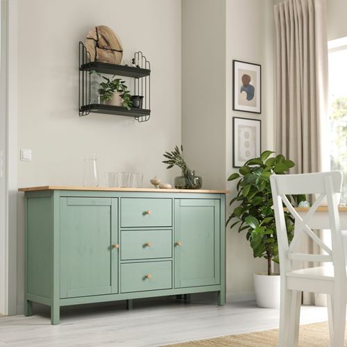 IKEA - HEMNES, console, grey-green-light brown stained, 157x88 cm