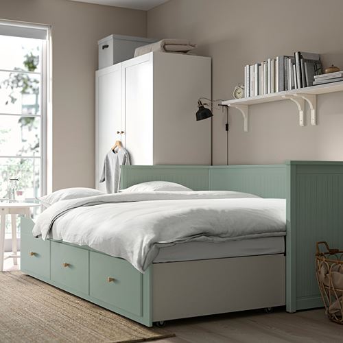 IKEA - HEMNES, day-bed, grey-green, 80x200 cm