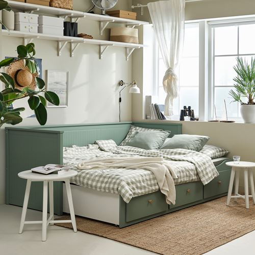 IKEA - HEMNES, day-bed, grey-green, 80x200 cm