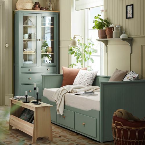 IKEA - HEMNES, day-bed, grey-green, 80x200 cm