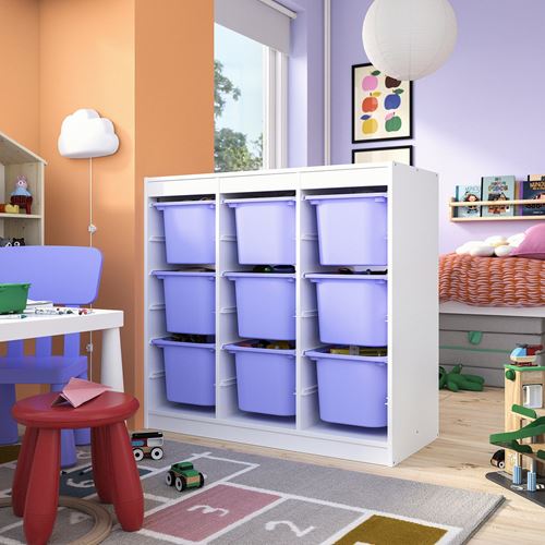 IKEA - TROFAST, saklama ünitesi, beyaz-lila, 99x44x94 cm