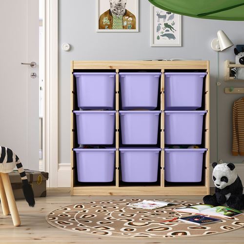 IKEA - TROFAST, storage-unit, pine-lilac, 93x44x91 cm