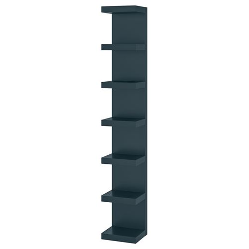 IKEA - LACK, wall shelf without leg, blue/black, 30x190 cm