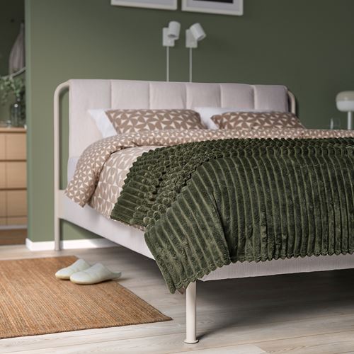 IKEA - GULLSTRALE, bedspread/blanket, grey-green, 230x250 cm