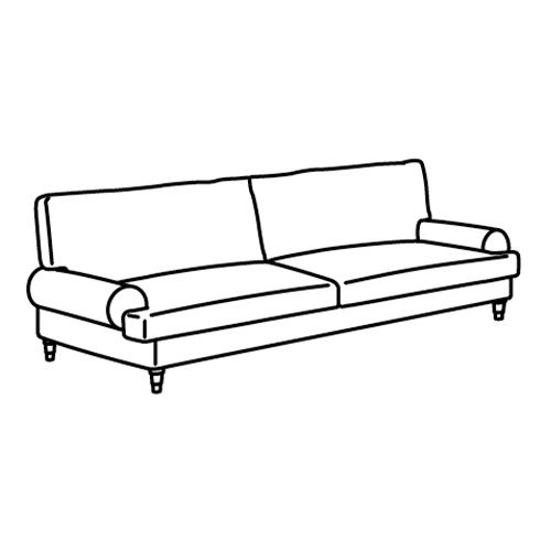 IKEA - VALNAS, frame for 3-seat sofa, colourless