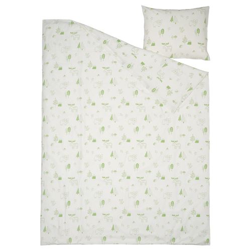 IKEA - BARNDRÖM, kids' bedding set, white/green, 150x200/50x60 cm