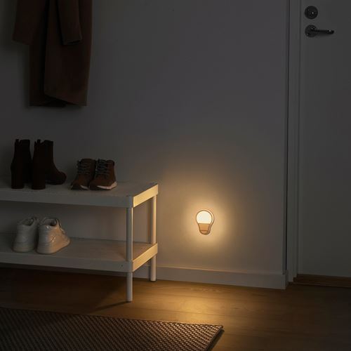 IKEA - ANKARLAGG, nightlight with sensor, grey/white, 10.5x7.5 cm