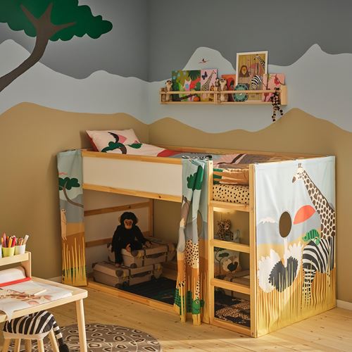 IKEA - KURA, çocuk karyola perdesi, çok renkli