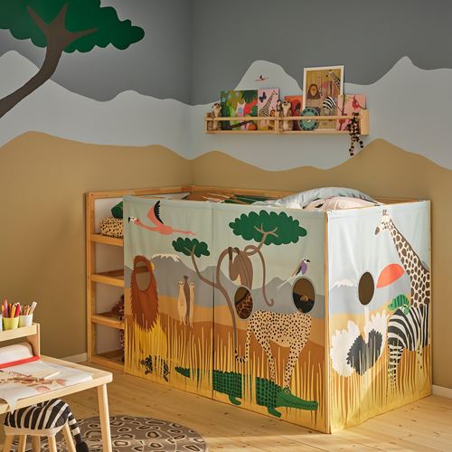 IKEA - KURA, çocuk karyola perdesi, çok renkli