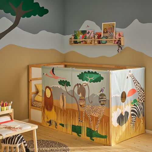 IKEA - KURA, çocuk karyola perdesi, çok renkli