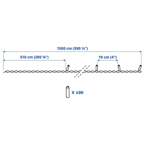 IKEA - GETKAL, lighting chain, black, 15 m