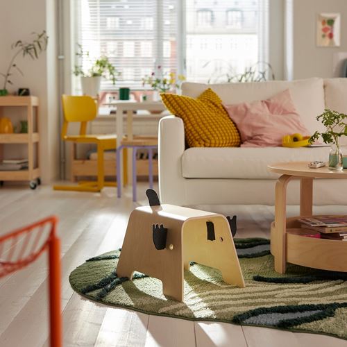 IKEA - GREJSIMOJS, çocuk taburesi, huş-siyah, 29x44 cm