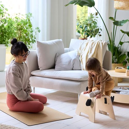 IKEA - GREJSIMOJS, çocuk taburesi, huş-siyah, 29x44 cm