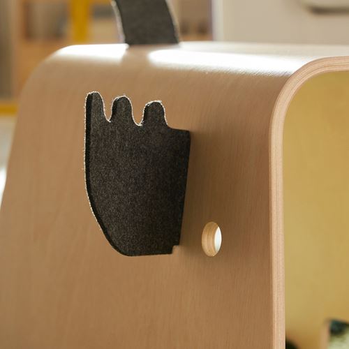 IKEA - GREJSIMOJS, çocuk taburesi, huş-siyah, 29x44 cm