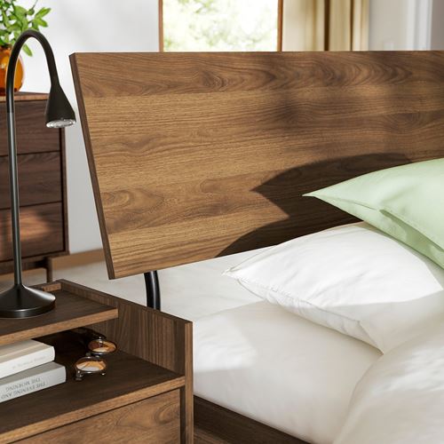 IKEA - RADMANSÖ, double bed, brown walnut effect, 140x200 cm
