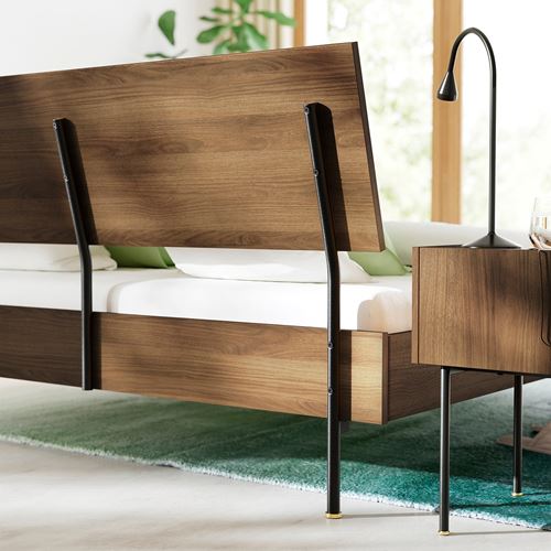IKEA - RADMANSÖ, double bed, brown walnut effect, 140x200 cm
