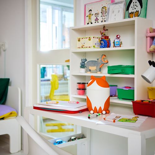 IKEA - GREJSIMOJS, kapaklı kutu, turuncu-beyaz, 15x24 cm