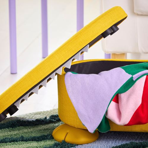 IKEA - GREJSIMOJS, depolamalı puf, sarı, 24x57x32 cm