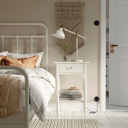IKEA - BLASTASEN, bedside table, white, 50x37x76 cm