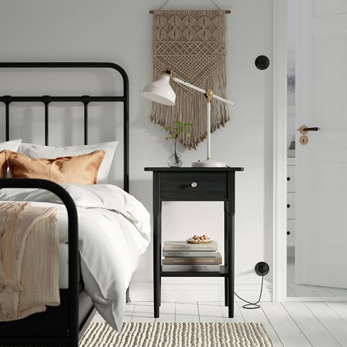 IKEA - BLASTASEN, bedside table, black, 50x37x76 cm