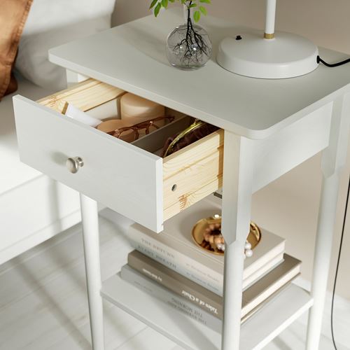 IKEA - BLASTASEN, bedside table, white, 50x37x76 cm