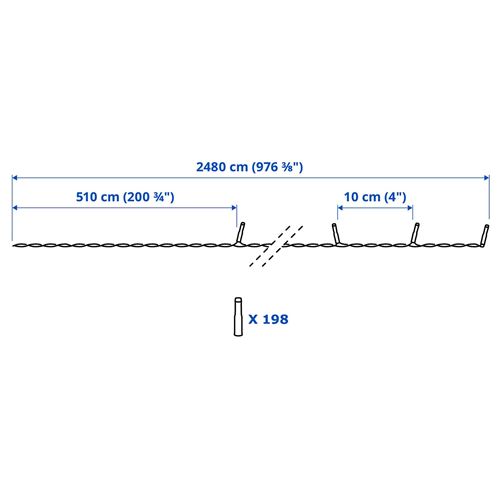 IKEA - GETKAL, lighting chain, black, 24.8 m
