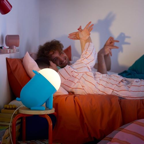 IKEA - GREJSIMOJS, çocuk masa lambası, mavi, 27x30 cm