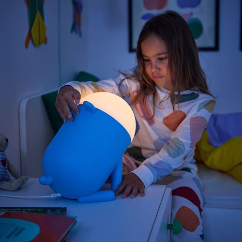 IKEA - GREJSIMOJS, çocuk masa lambası, mavi, 27x30 cm