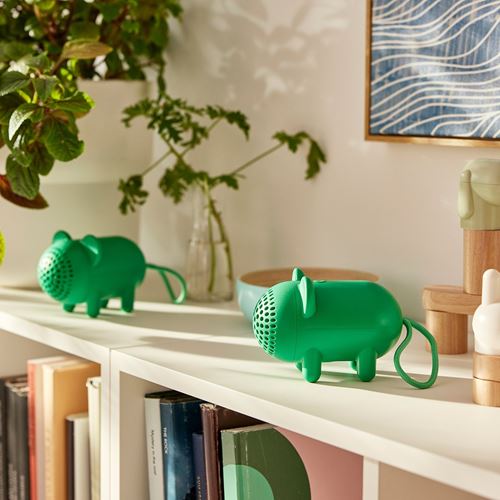 IKEA - GREJSIMOJS, taşınabilir bluetooth hoparlör, yeşil, 13x9 cm