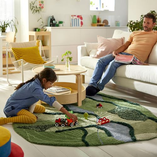 IKEA - GREJSIMOJS, çocuk halısı, yeşil, 153x215 cm