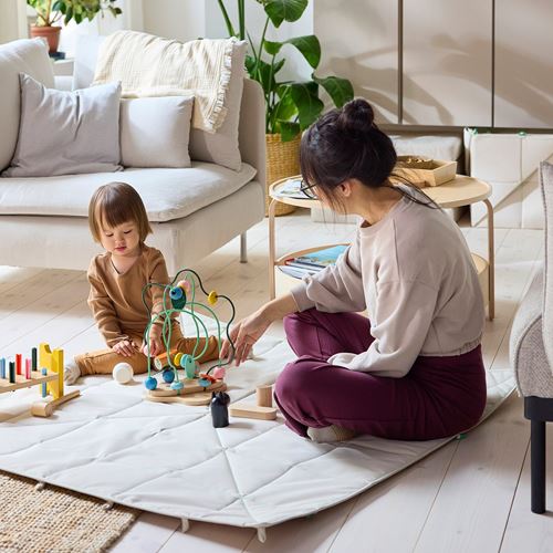 IKEA - GREJSIMOJS, oyun matı-saklama kutusu, bej, 120x120 cm