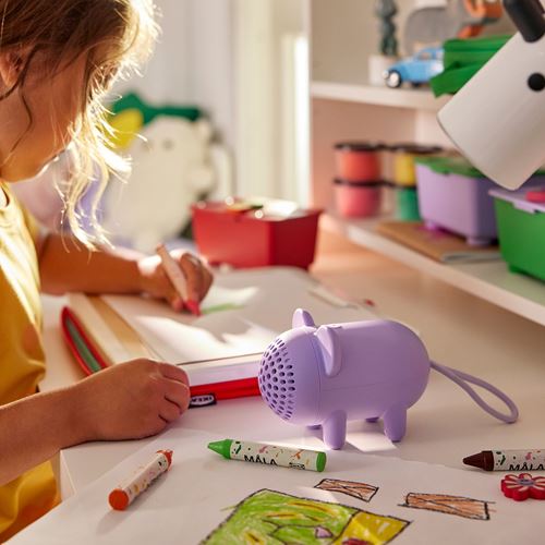 IKEA - GREJSIMOJS, portable bluetooth speaker, purple, 13x9 cm
