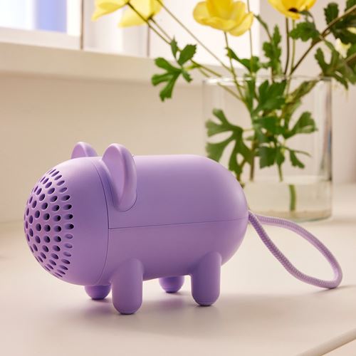 IKEA - GREJSIMOJS, portable bluetooth speaker, purple, 13x9 cm