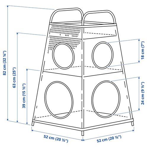 IKEA - TIGERFINK, storage tray with compartments, beige-orange, 82x52x52 cm