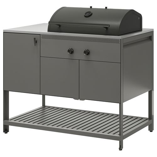 IKEA - BATSKAR, charcoal barbecue, dark grey, 120x60 cm