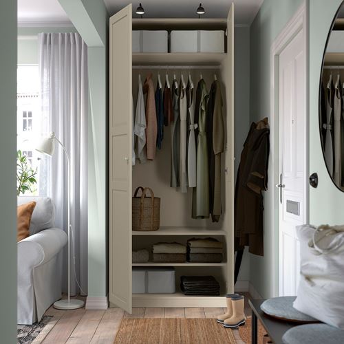 IKEA - PAX/TYSSEDAL, PAX gardırop, gri-bej, 100x60x236 cm