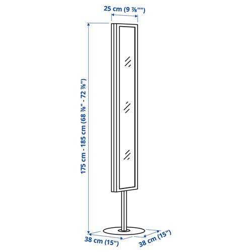 IKEA - KOMPISHANG, ayaklı boy aynası, çam, 38 cm