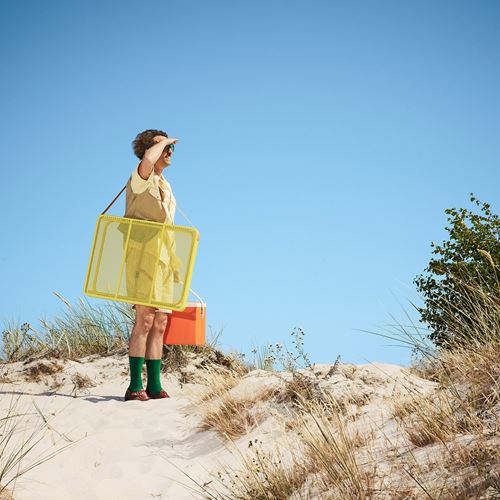 IKEA - STRANDÖN, foldable table, high-gloss yellow, 70x55 cm