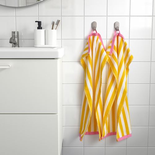 IKEA - SLANHÖSTMAL, face towel, White-yellow stripes, 40x70 cm