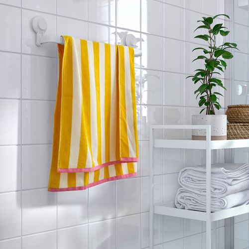 IKEA - SLANHÖSTMAL, bath sheet, White-yellow stripes, 70x140 cm