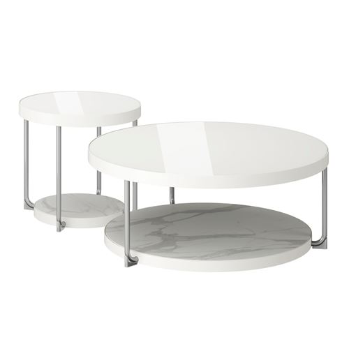 IKEA - FRÖTORP, nest of tables, white/chrome-plated