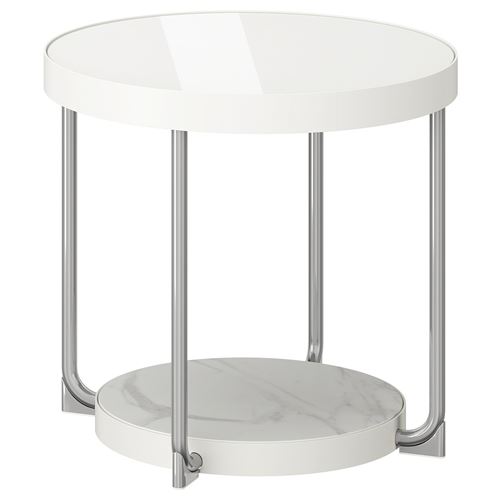 IKEA - FRÖTORP, side table, white/chrome-plated, 48 cm