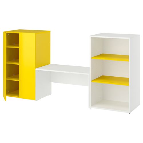 IKEA - LASTARE, LASTARE storage combination, white/yellow, 210x42x100 cm
