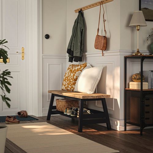 IKEA - SKOGSTA, bank, akasya-siyah, 120 cm